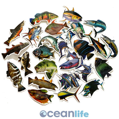 Ocean Life Fish Stickers - 50 Removable Stickers