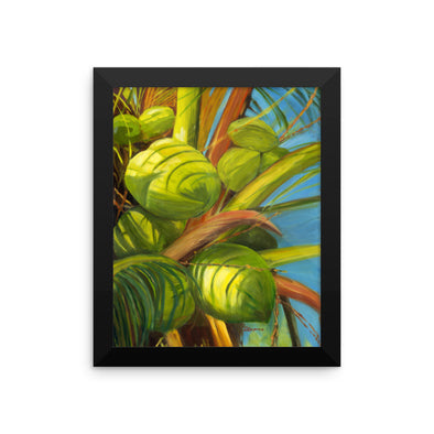 Green Coconuts Framed Print