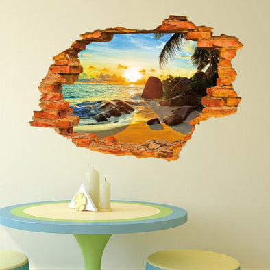 Beach Sunset 3D Wall Sticker