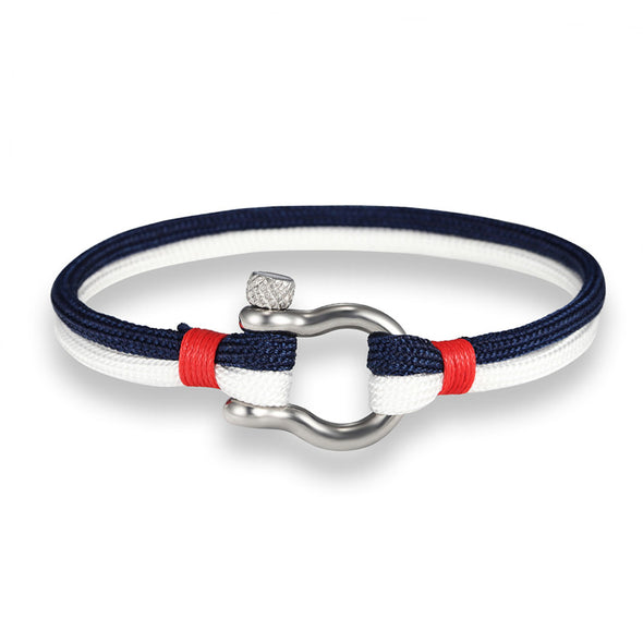 Ocean Life Nautical Rope Bracelet - Color: White Blue