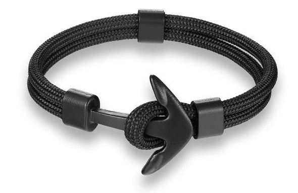 Ocean Life Nautical Anchor Bracelet - Black Abyss