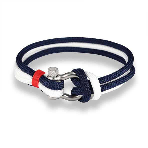 Ocean Life Nautical Rope Bracelet - Color: Double Blue Black