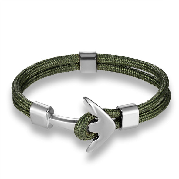 Ocean Life Nautical Anchor Bracelet - Color: Green