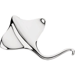 14K White Stingray Brooch / Pendant 