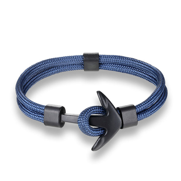 Ocean Life Nautical Anchor Bracelet - Color: Deep Blue