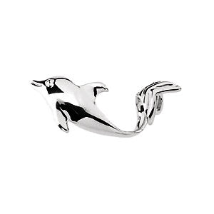 Sterling Silver 12.5x34mm Dolphin Chain Slide