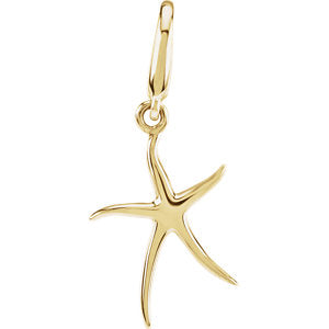 14K Yellow Gold Fashion Starfish Charm