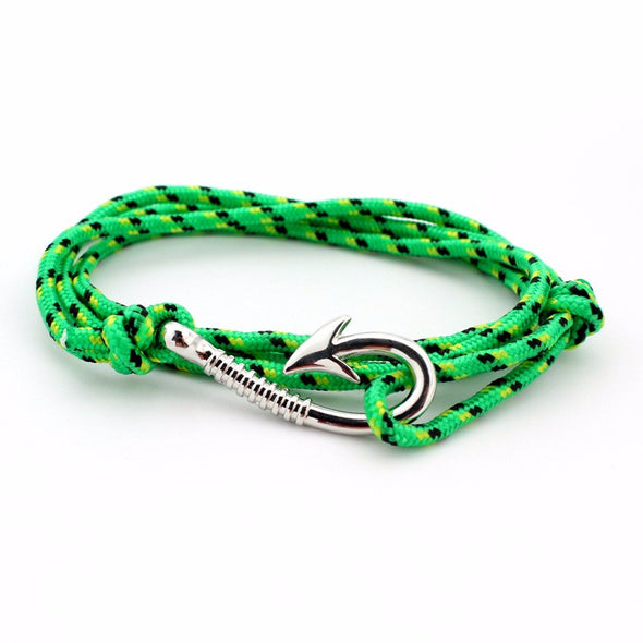 Ocean Life Fish Hook Bracelet - Color: Silver green