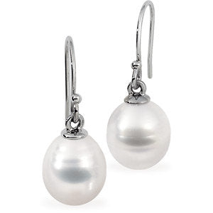 18K Palladium White 12mm South Sea Cultured Pearl Earrings