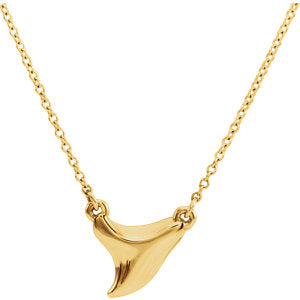14K Yellow 16-18-inch Shark Tooth Necklace