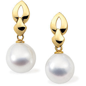 18K Yellow South Sea Cultured Pearl Earrings