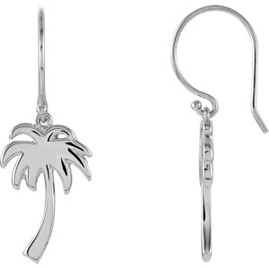 Sterling Silver Petite Palm Tree Earrings