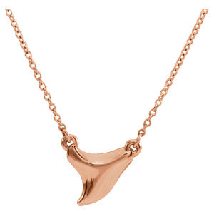 14K Rose 16-18-inch Shark Tooth Necklace