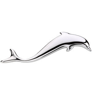 14K White Dolphin Brooch / Pendant