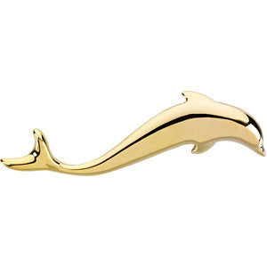 14K Yellow Dolphin Brooch / Pendant