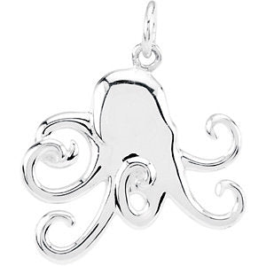 Sterling Silver 17mm Octopus Dangle