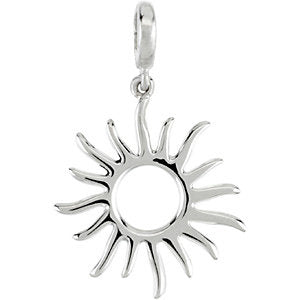 Sterling Silver 28.75x17mm Petite Sun Charm