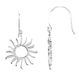 Sterling Silver Petite Sun Earrings