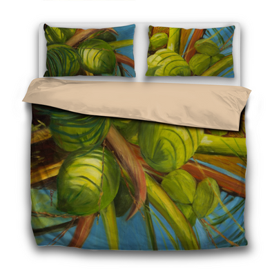 Green Coconuts 3-Piece Bedding Set