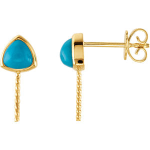 South Sea Cultured Pearl and Turquoise Earrings
