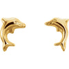 14K Yellow Youth Dolphin Earrings