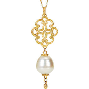 14K Yellow South Sea Cultured Pearl Necklace