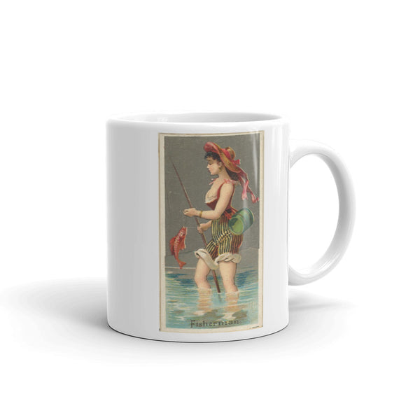Lady Fisherman 1880s Mug