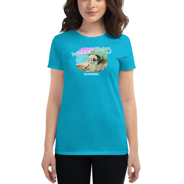 Water Baby Women's T-shirt with Yellow Lab